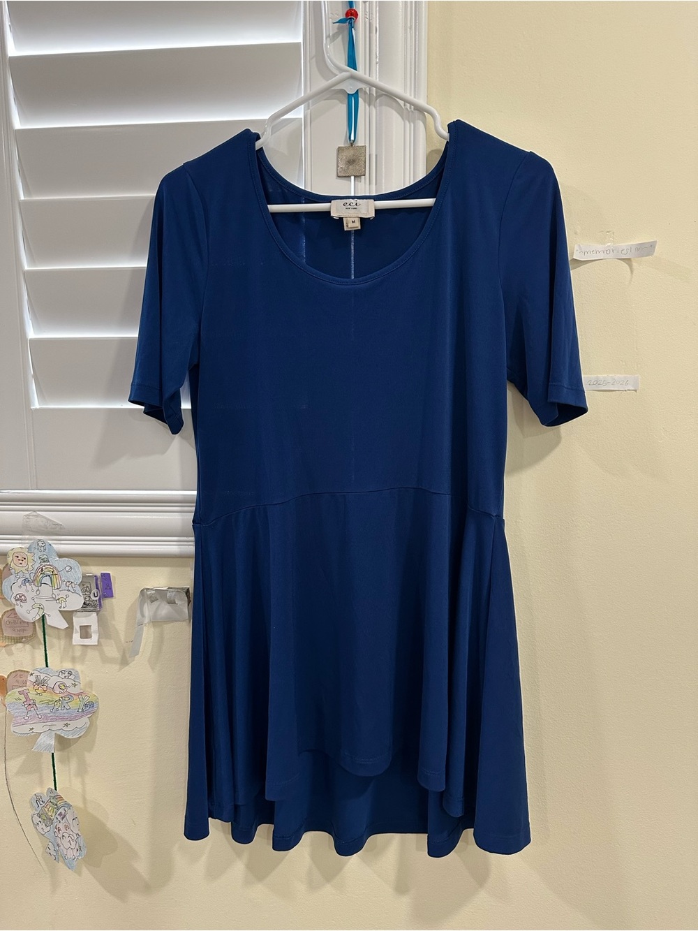 ECI Navy Scoop Neck Tunic Top
